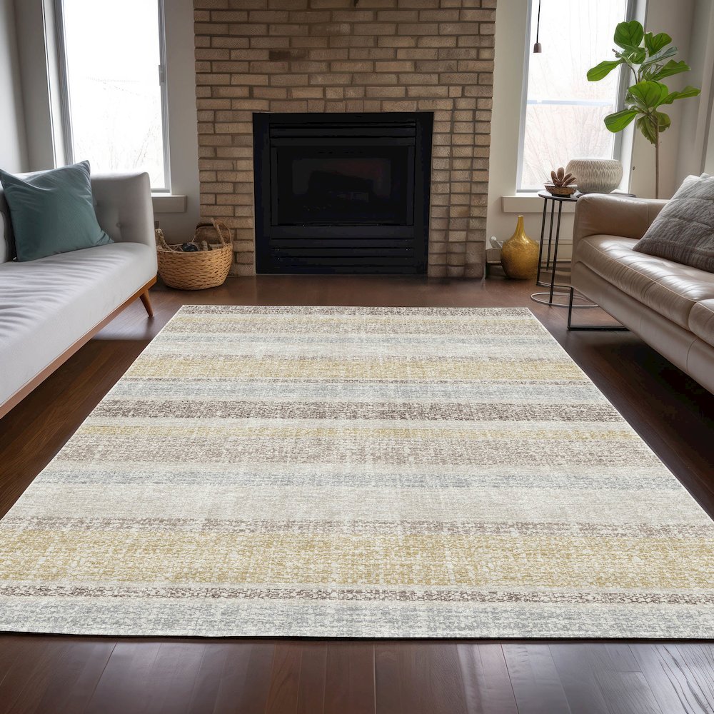 Machine Washable Indoor/Outdoor Chantille ACN2122 Ivory 5' x 7'6" Rug