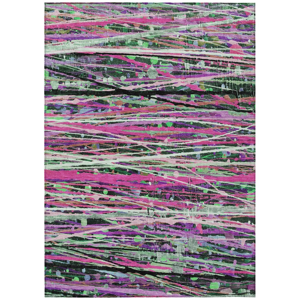 Machine Washable Indoor/Outdoor Chantille ACN2125 Pink 5' x 7'6" Rug