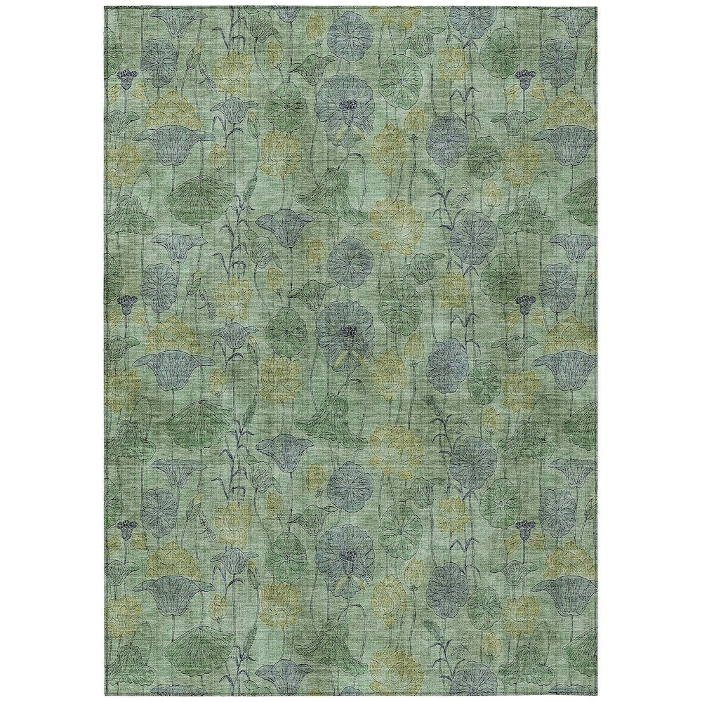 Machine Washable Indoor/Outdoor Chantille ACN2128 Aloe 5' x 7'6" Rug
