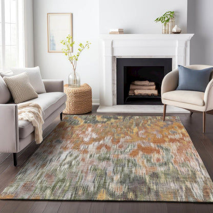 Machine Washable Indoor/Outdoor Chantille ACN2129 Terracotta 5' x 7'6" Rug