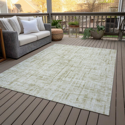 Machine Washable Indoor/Outdoor Chantille ACN2130 Beige 5' x 7'6" Rug