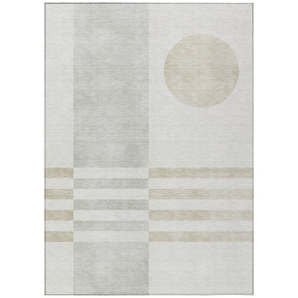Machine Washable Indoor/Outdoor Chantille ACN2131 Linen 5' x 7'6" Rug