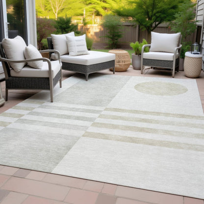 Machine Washable Indoor/Outdoor Chantille ACN2131 Linen 5' x 7'6" Rug