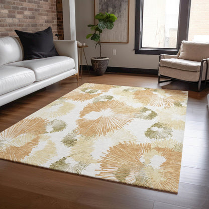 Machine Washable Indoor/Outdoor Chantille ACN2132 Coral 5' x 7'6" Rug