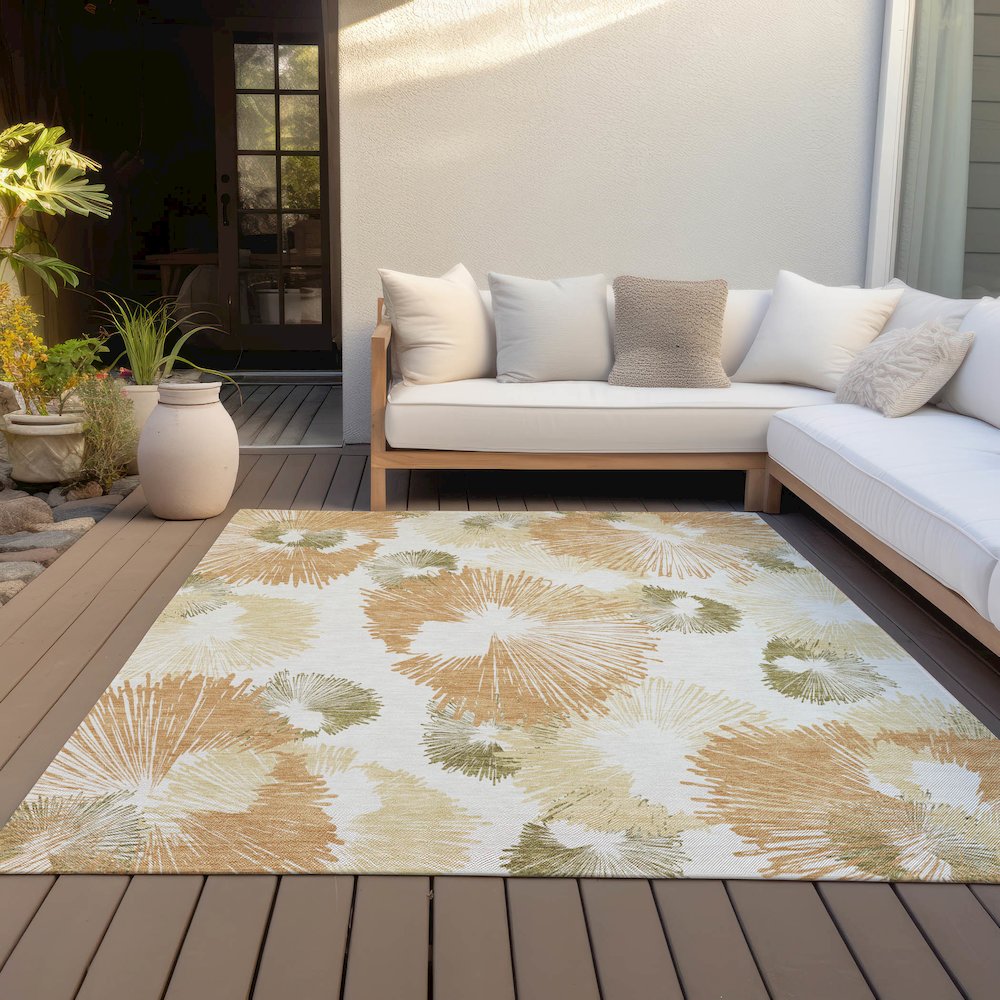 Machine Washable Indoor/Outdoor Chantille ACN2132 Coral 5' x 7'6" Rug