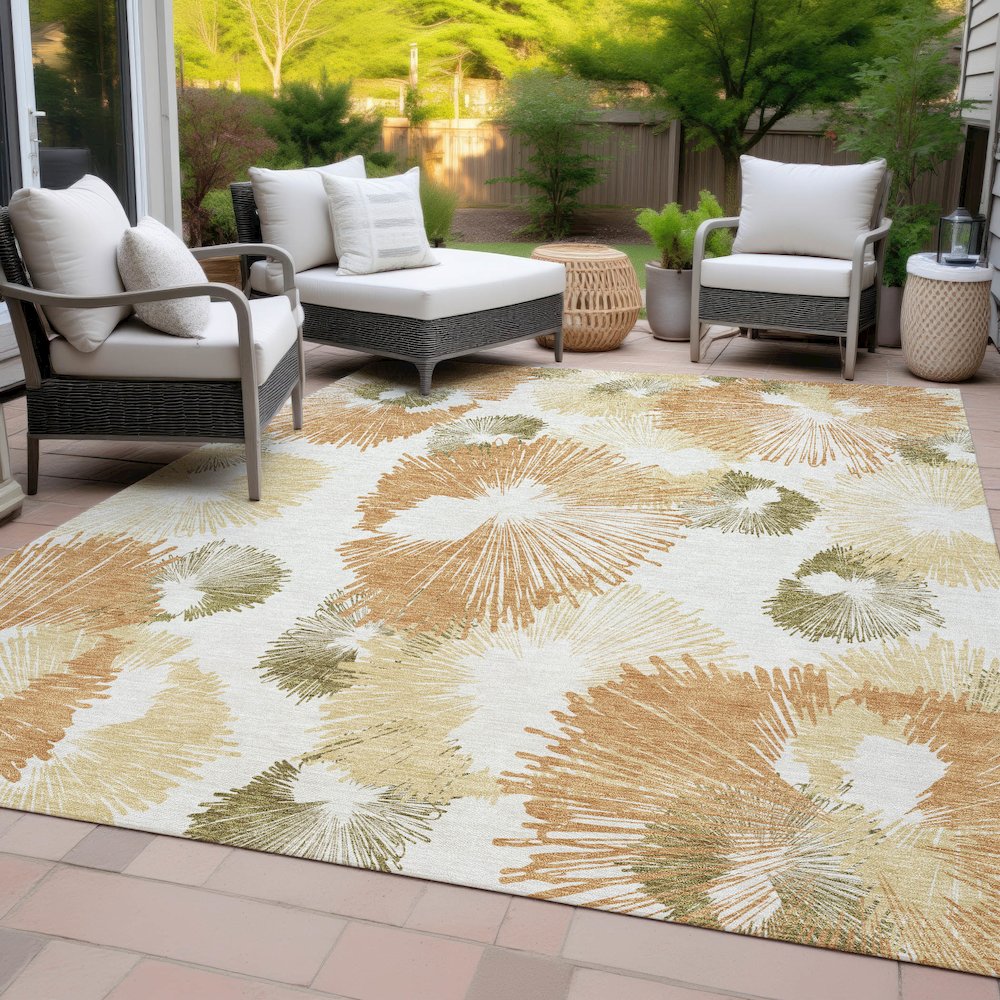 Machine Washable Indoor/Outdoor Chantille ACN2132 Coral 5' x 7'6" Rug