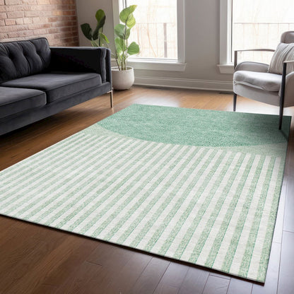 Machine Washable Indoor/Outdoor Chantille ACN2134 Teal 5' x 7'6" Rug