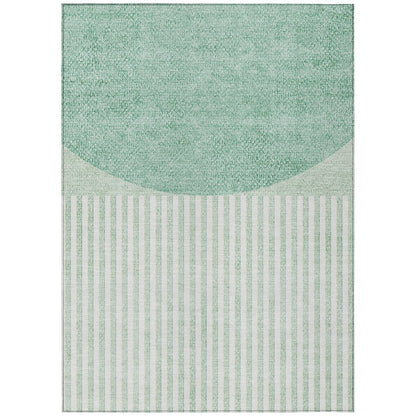 Machine Washable Indoor/Outdoor Chantille ACN2134 Teal 5' x 7'6" Rug