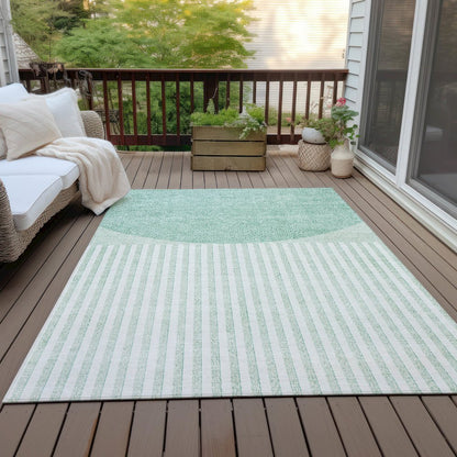 Machine Washable Indoor/Outdoor Chantille ACN2134 Teal 5' x 7'6" Rug