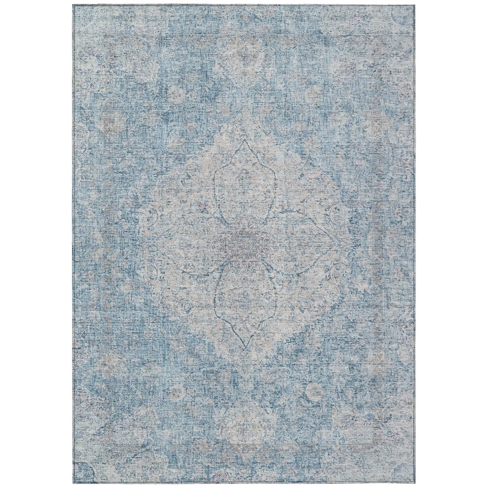 Machine Washable Indoor/Outdoor Chantille ACN2136 Denim 5' x 7'6" Rug