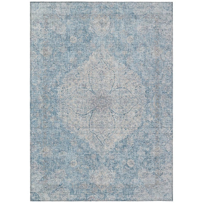 Machine Washable Indoor/Outdoor Chantille ACN2136 Denim 5' x 7'6" Rug