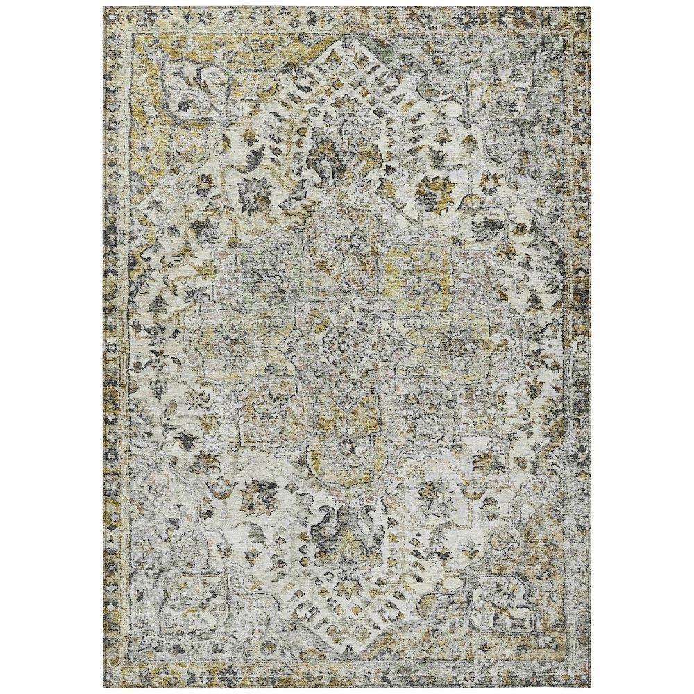 Machine Washable Indoor/Outdoor Chantille ACN2138 Beige 5' x 7'6" Rug