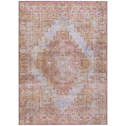Machine Washable Indoor/Outdoor Chantille ACN2140 Blush 5' x 7'6" Rug