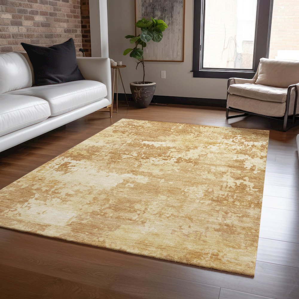 Machine Washable Indoor/Outdoor Chantille ACN2142 Copper 5' x 7'6" Rug