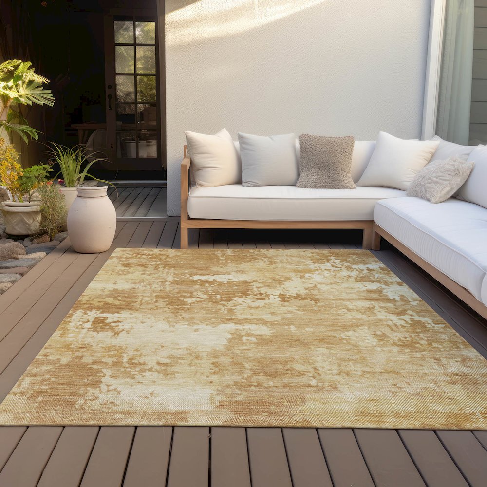 Machine Washable Indoor/Outdoor Chantille ACN2142 Copper 5' x 7'6" Rug