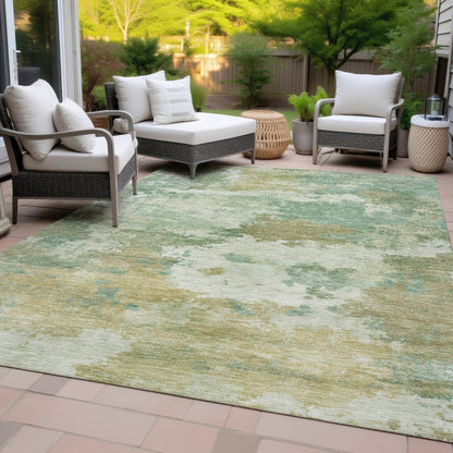 Machine Washable Indoor/Outdoor Chantille ACN2144 Aloe 5' x 7'6" Rug