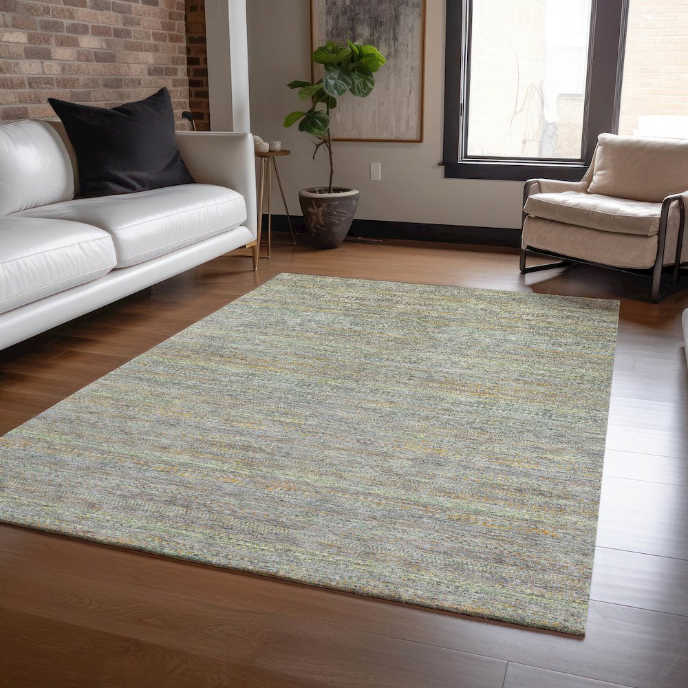 Machine Washable Indoor/Outdoor Chantille ACN2148 Gray 5' x 7'6" Rug