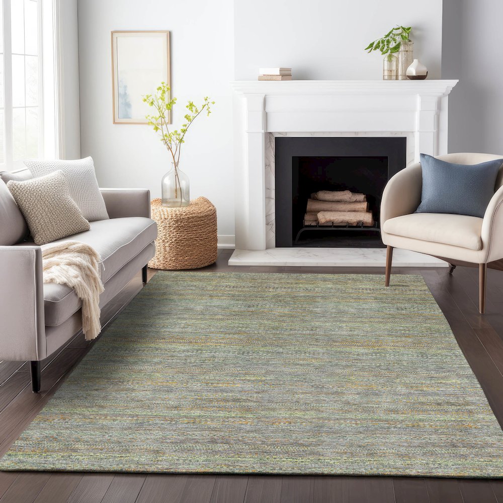 Machine Washable Indoor/Outdoor Chantille ACN2148 Gray 5' x 7'6" Rug