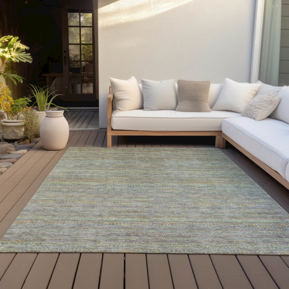 Machine Washable Indoor/Outdoor Chantille ACN2148 Gray 5' x 7'6" Rug
