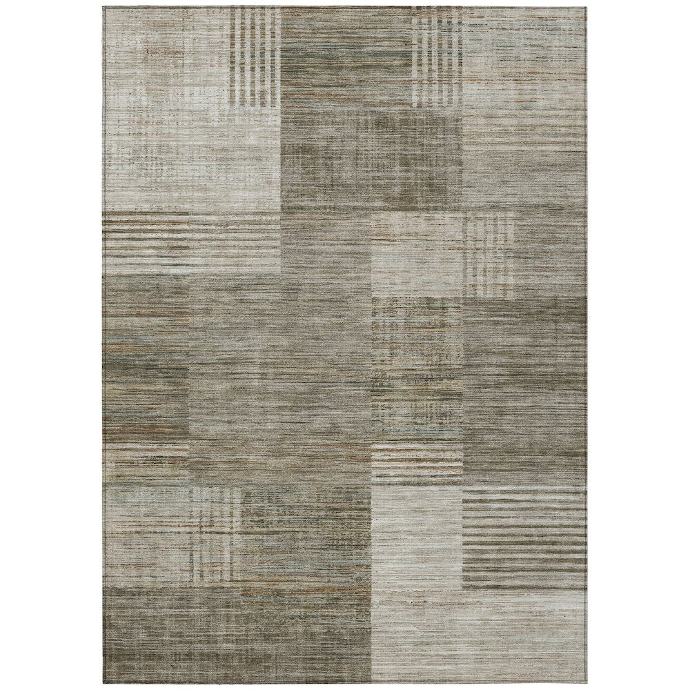 Machine Washable Indoor/Outdoor Chantille ACN2149 Pewter 5' x 7'6" Rug