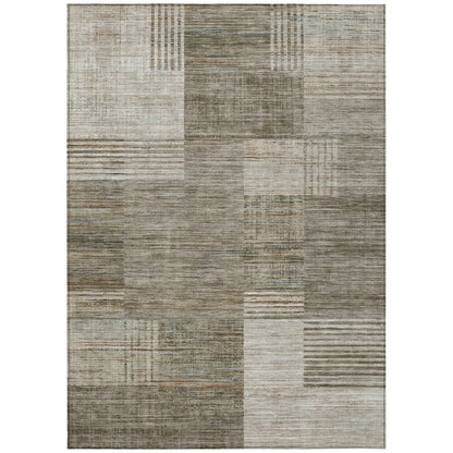 Machine Washable Indoor/Outdoor Chantille ACN2149 Pewter 5' x 7'6" Rug