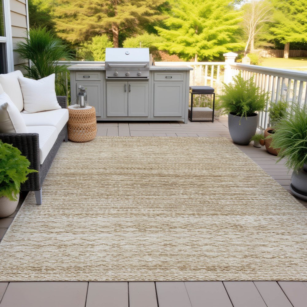 Machine Washable Indoor/Outdoor Chantille ACN2150 Beige 5' x 7'6" Rug