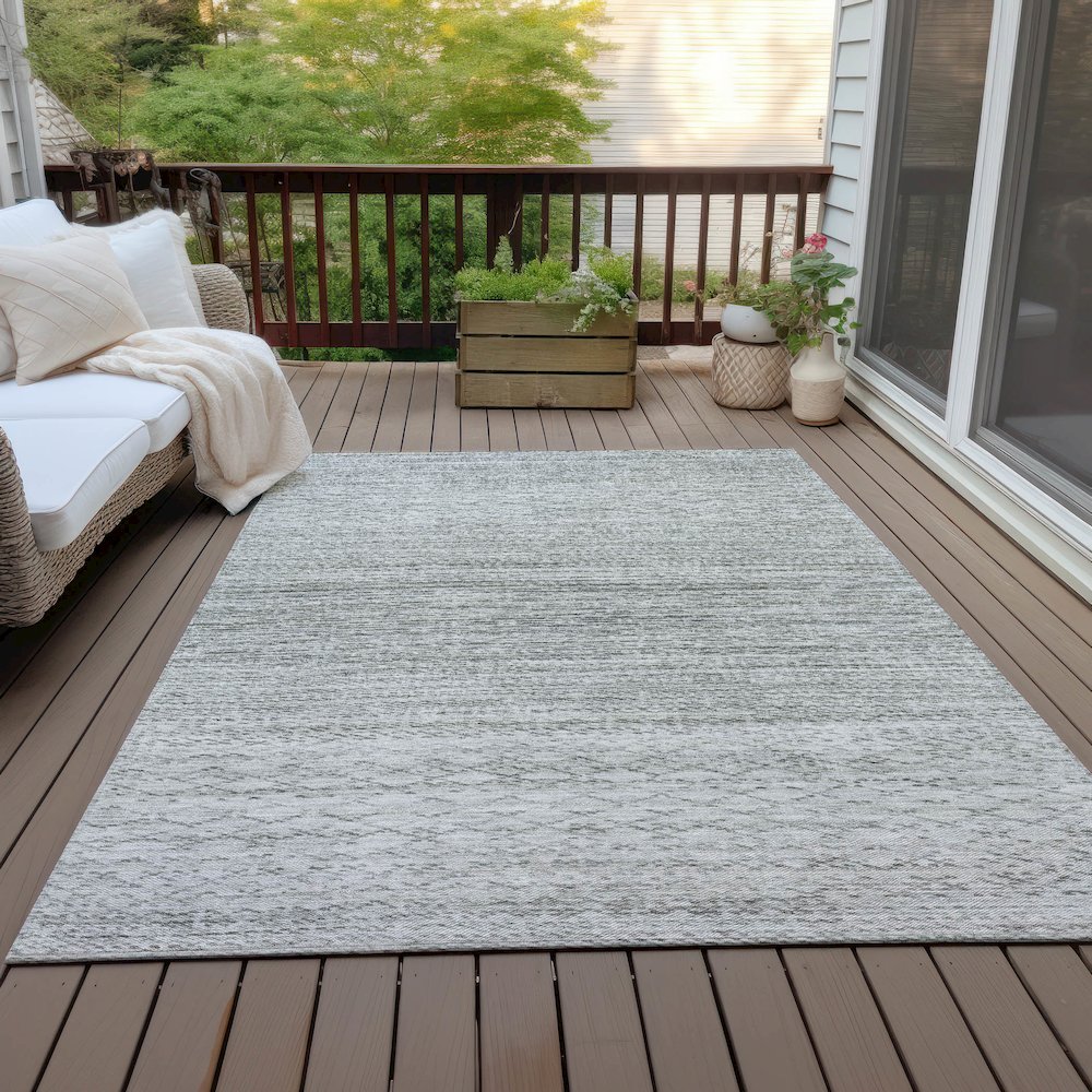 Machine Washable Indoor/Outdoor Chantille ACN2150 Gray 5' x 7'6" Rug