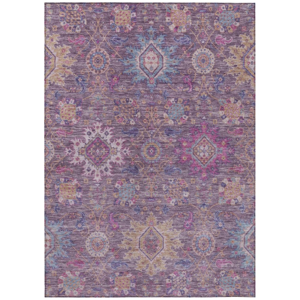 Machine Washable Indoor/Outdoor Chantille ACN2151 Eggplant 5' x 7'6" Rug