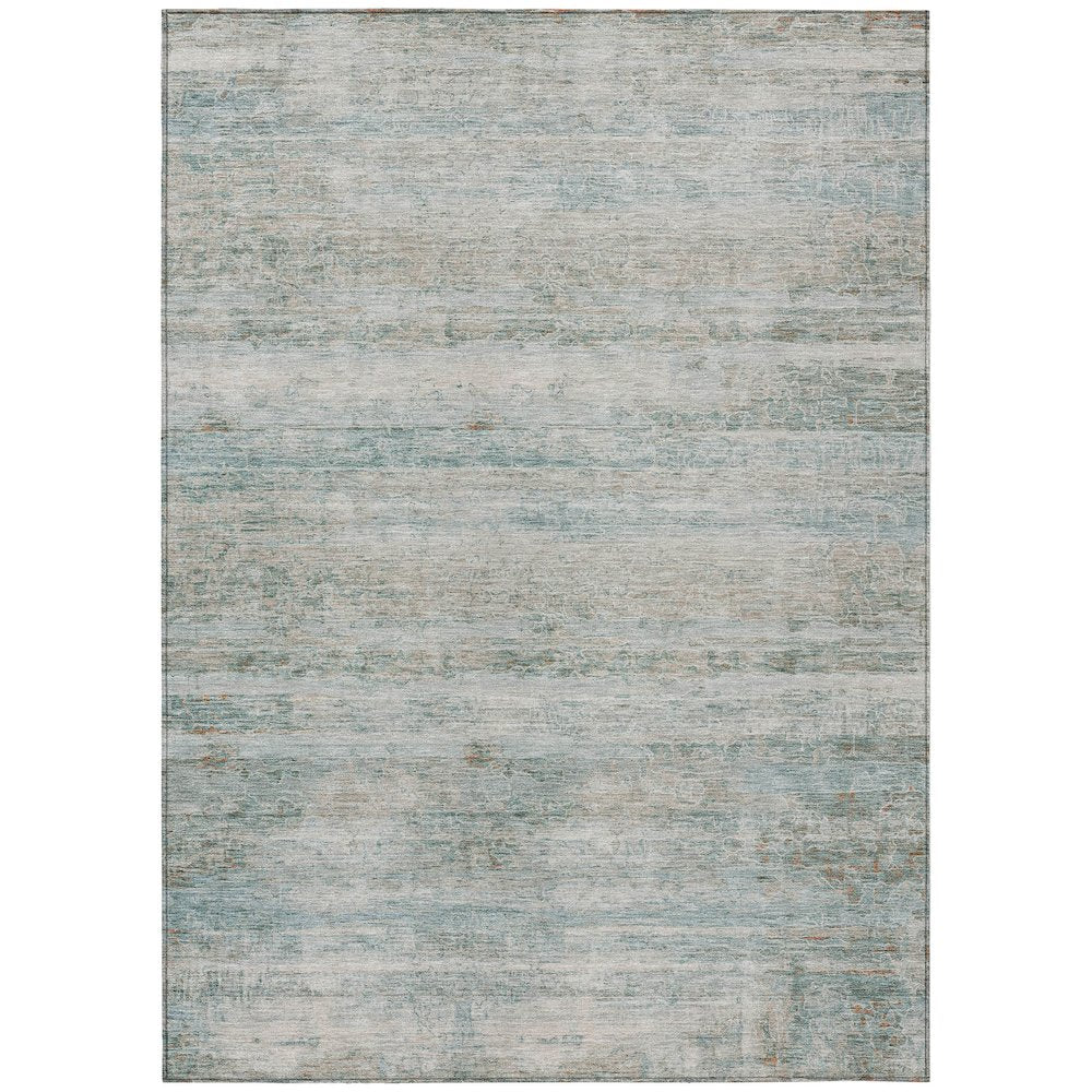 Machine Washable Indoor/Outdoor Chantille ACN2154 Aqua 5' x 7'6" Rug