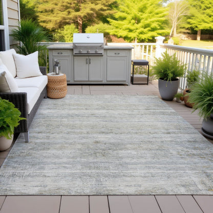 Machine Washable Indoor/Outdoor Chantille ACN2154 Granite 5' x 7'6" Rug