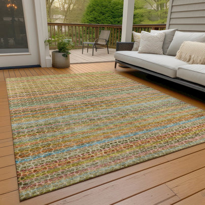 Machine Washable Indoor/Outdoor Chantille ACN2155 Coral 5' x 7'6" Rug