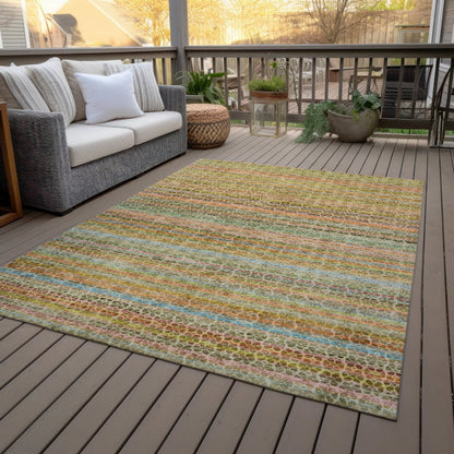 Machine Washable Indoor/Outdoor Chantille ACN2155 Coral 5' x 7'6" Rug