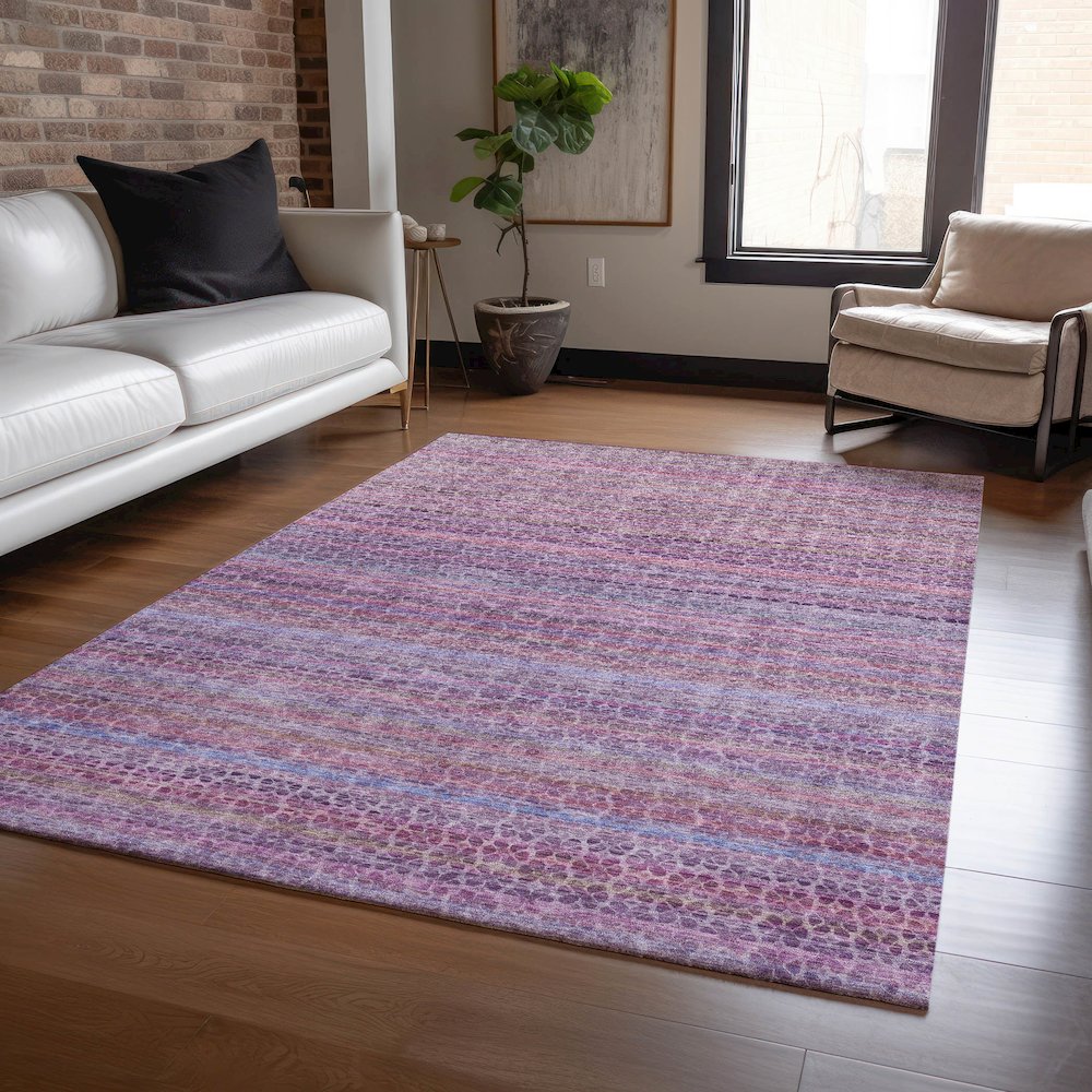 Machine Washable Indoor/Outdoor Chantille ACN2155 Purple 5' x 7'6" Rug