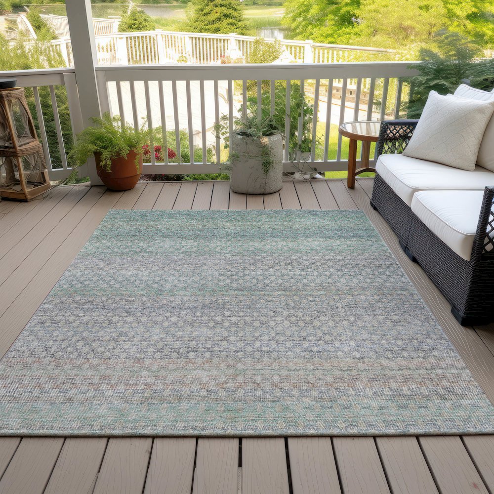 Machine Washable Indoor/Outdoor Chantille ACN2158 Beige 5' x 7'6" Rug