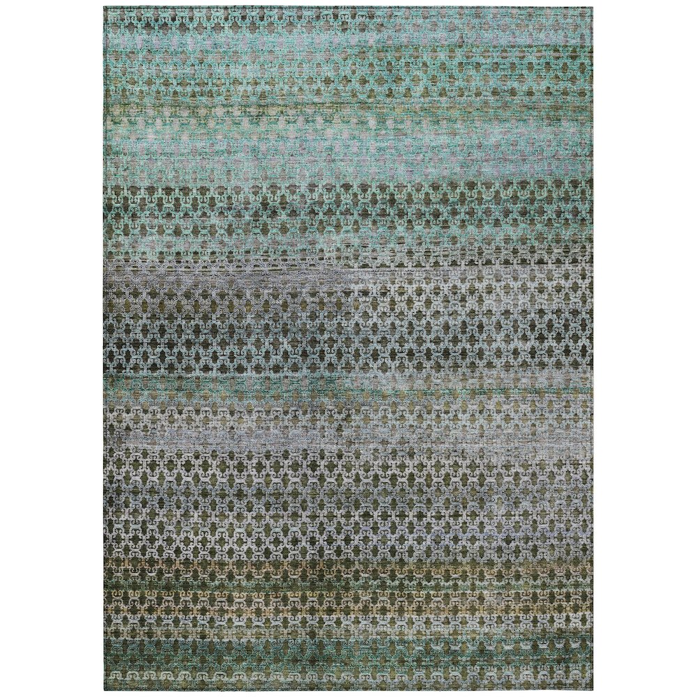 Machine Washable Indoor/Outdoor Chantille ACN2158 Green 5' x 7'6" Rug