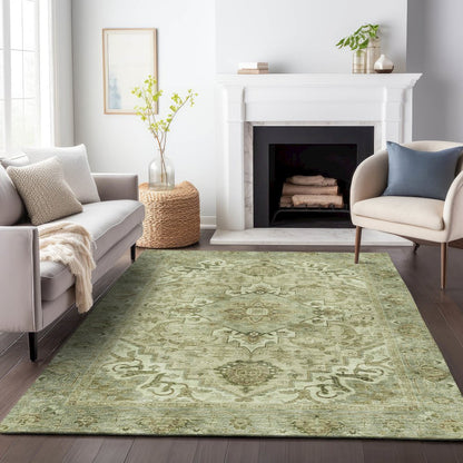Machine Washable Indoor/Outdoor Chantille ACN2164 Sage 5' x 7'6" Rug