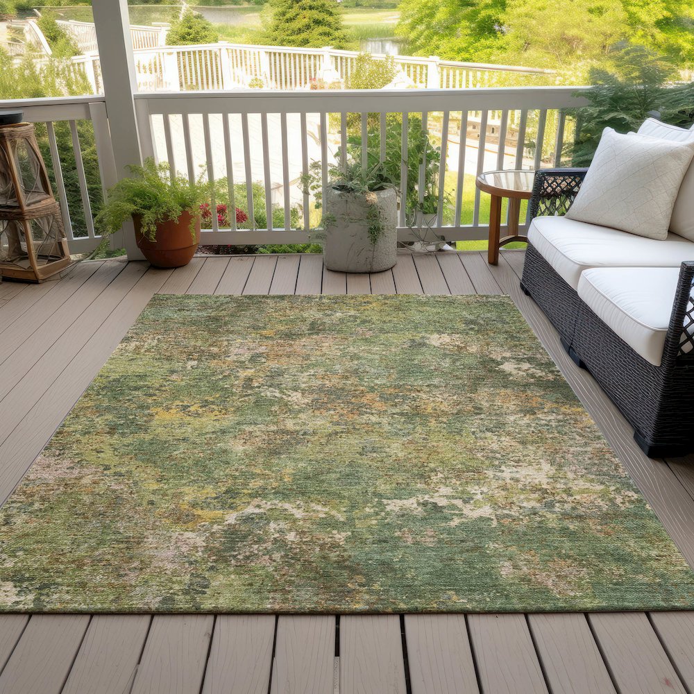 Machine Washable Indoor/Outdoor Chantille ACN2166 Aloe 5' x 7'6" Rug