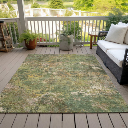 Machine Washable Indoor/Outdoor Chantille ACN2166 Aloe 5' x 7'6" Rug