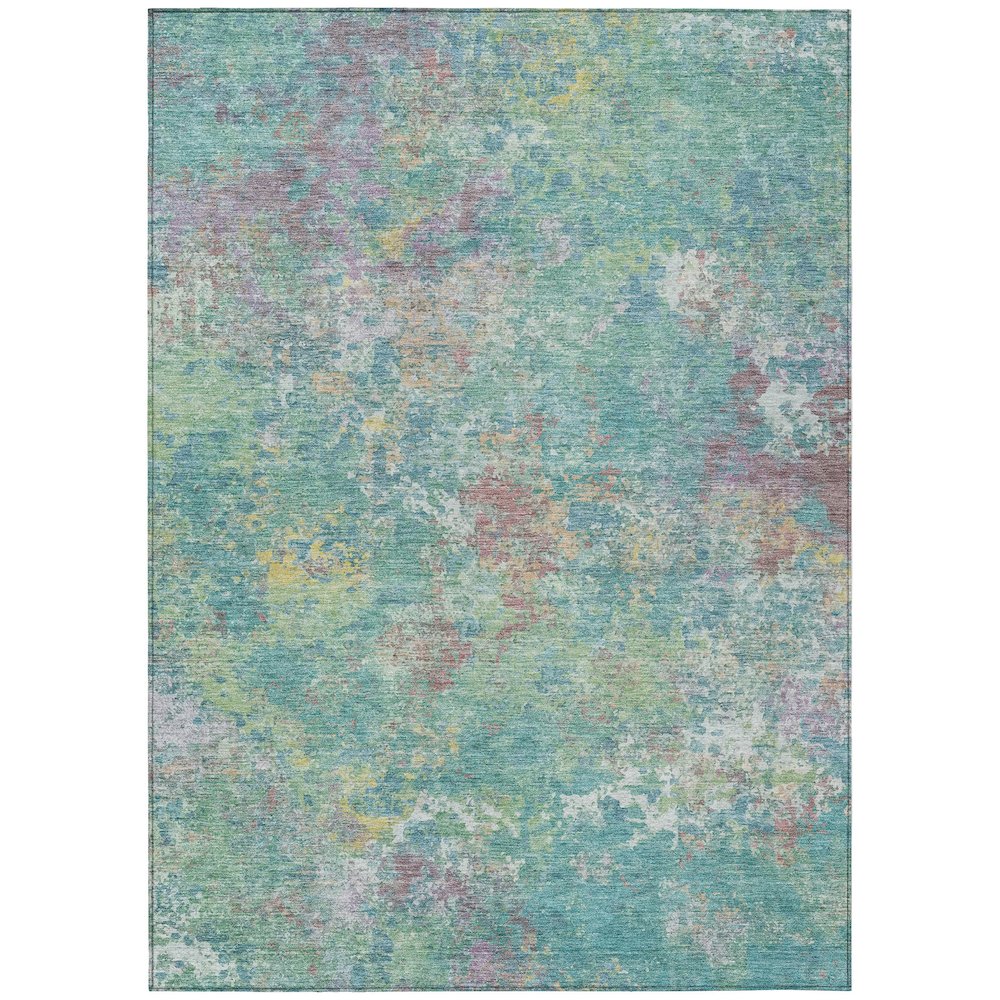 Machine Washable Indoor/Outdoor Chantille ACN2166 Teal 5' x 7'6" Rug