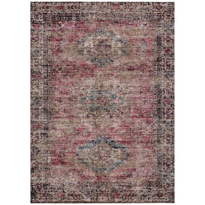 Machine Washable Indoor/Outdoor Chantille ACN2170 Pink 5' x 7'6" Rug