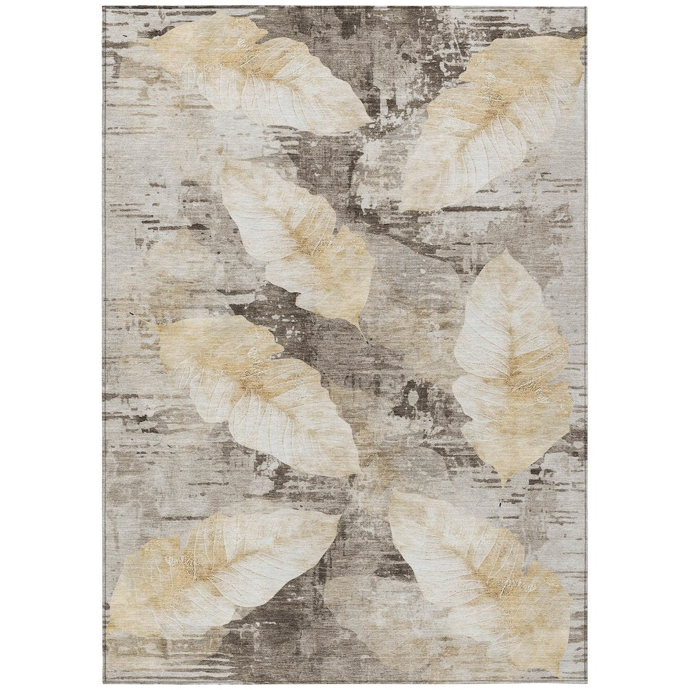 Machine Washable Indoor/Outdoor Chantille ACN2172 Brown 5' x 7'6" Rug
