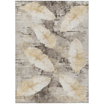 Machine Washable Indoor/Outdoor Chantille ACN2172 Brown 5' x 7'6" Rug