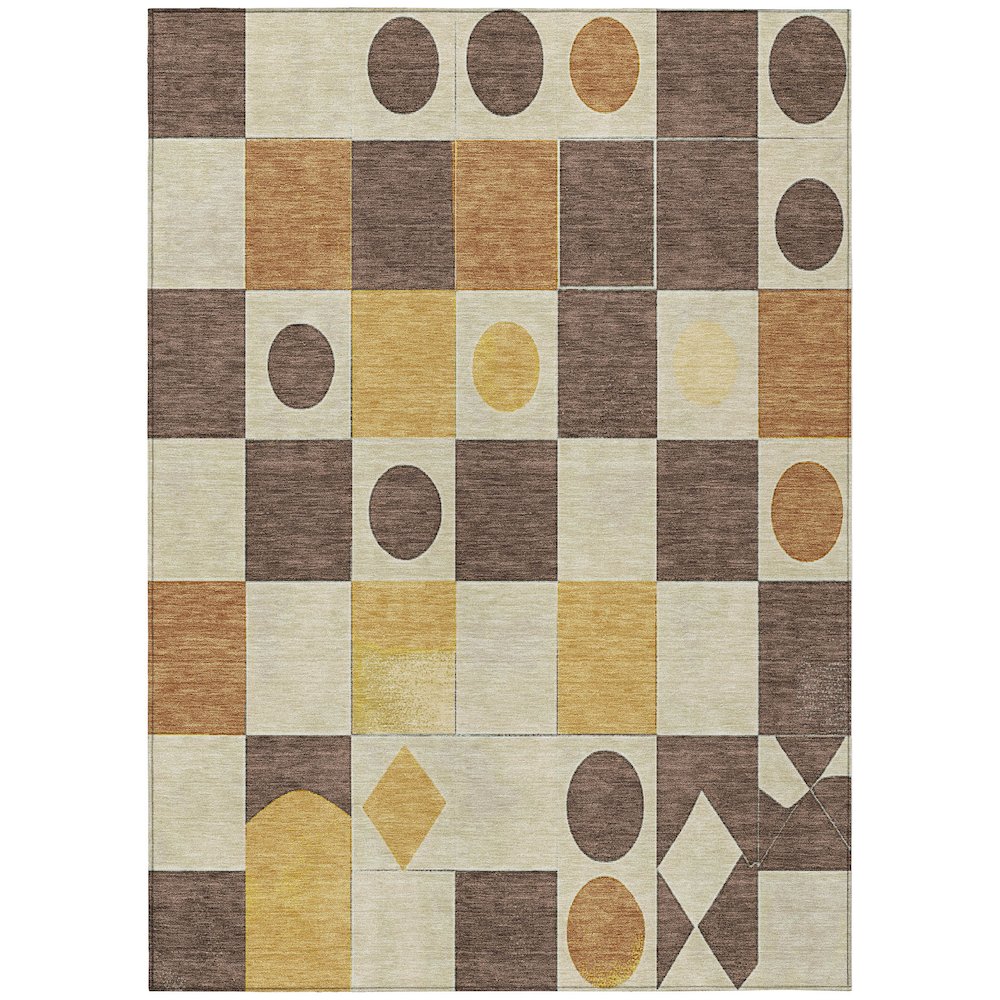 Machine Washable Indoor/Outdoor Chantille ACN2181 Brown 5' x 7'6" Rug