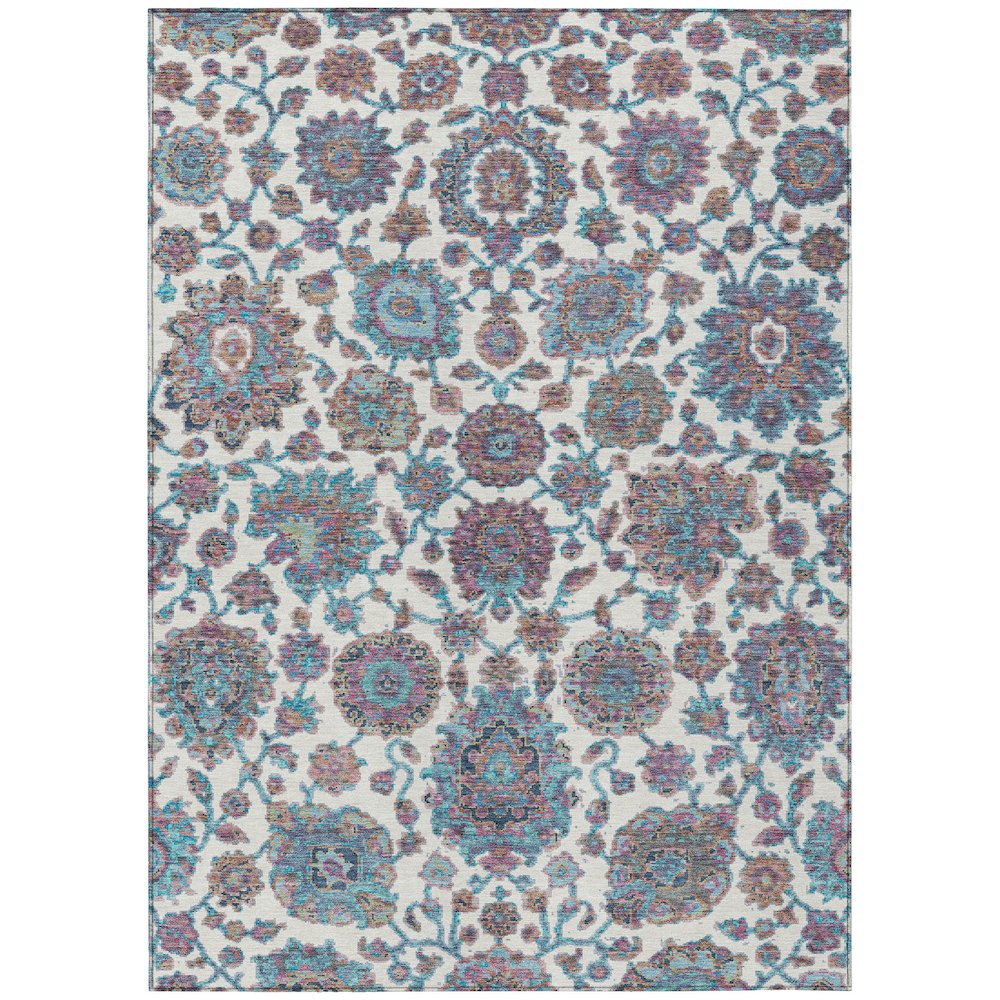 Machine Washable Indoor/Outdoor Chantille ACN2187 Teal 5' x 7'6" Rug