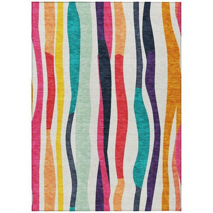Machine Washable Indoor/Outdoor Chantille ACN2188 Ivory 5' x 7'6" Rug