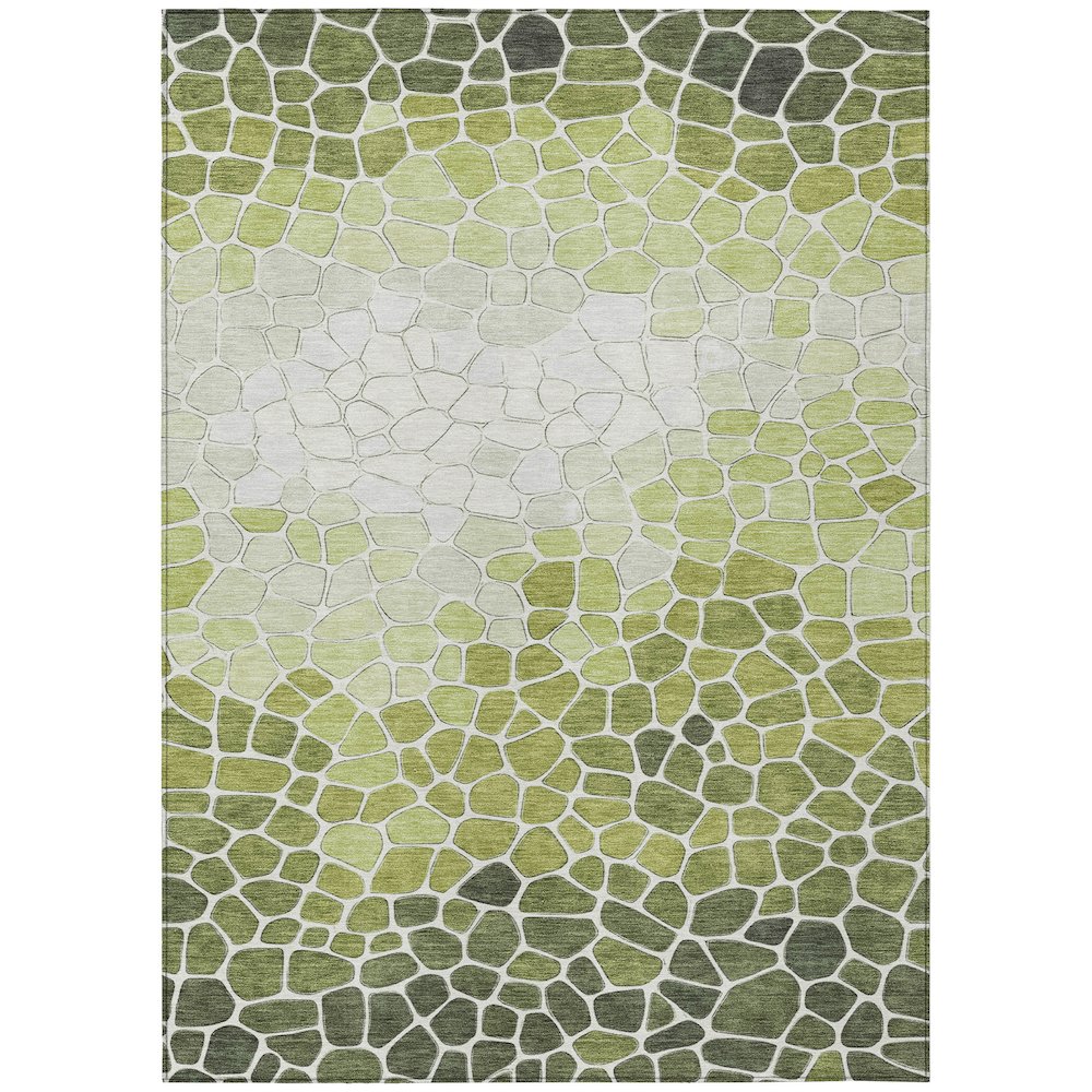 Machine Washable Indoor/Outdoor Chantille ACN2190 Green 5' x 7'6" Rug