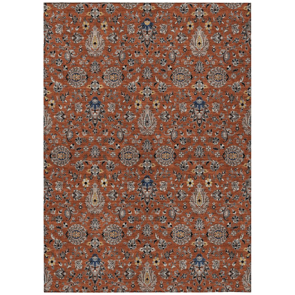 Machine Washable Indoor/Outdoor Chantille ACN2192 Paprika 5' x 7'6" Rug