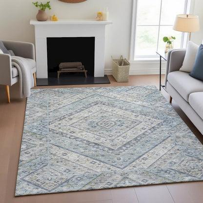 Machine Washable Indoor/Outdoor Chantille ACN2195 Sky 5' x 7'6" Rug