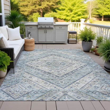 Machine Washable Indoor/Outdoor Chantille ACN2195 Sky 5' x 7'6" Rug