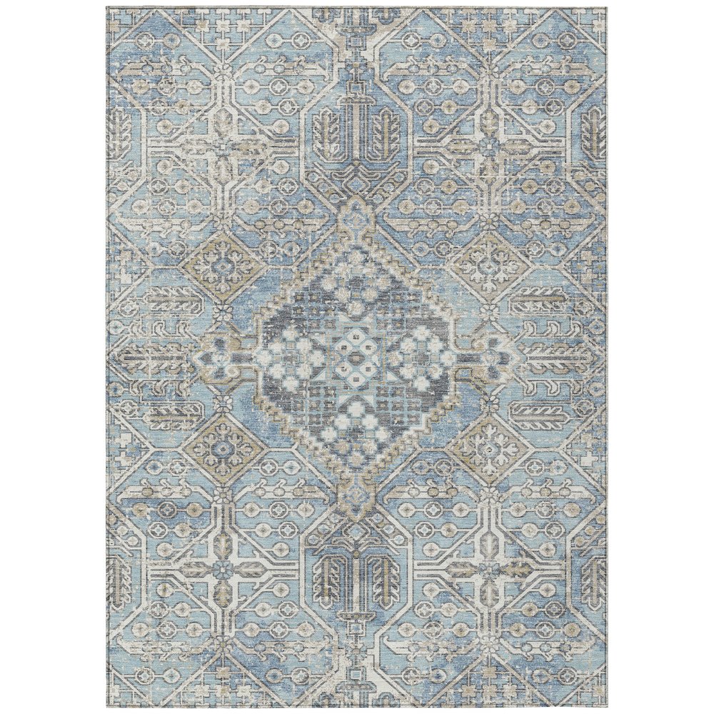Machine Washable Indoor/Outdoor Chantille ACN2197 Sky 5' x 7'6" Rug